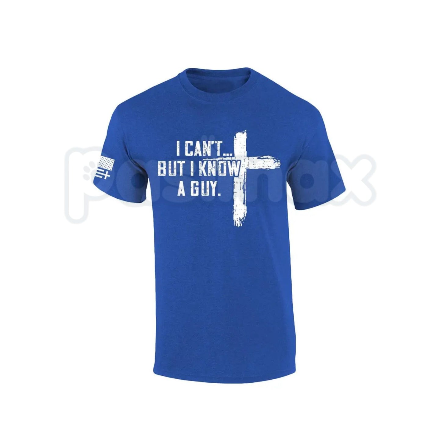"I Can't But I Know A Guy" Men's Christian T-Shirt – Funny Jesus Cross Graphic Tee, Premium 100% Cotton Faith-Based Humor Top, Soft Lived-In Heavyweight Religious Statement Shirt, Made in USA