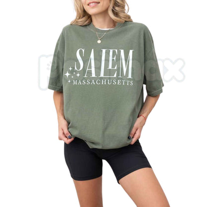 Comfort Colors® Salem Retro Graphic T-Shirt – Vintage Witch City 1692 Spooky Season Unisex Top