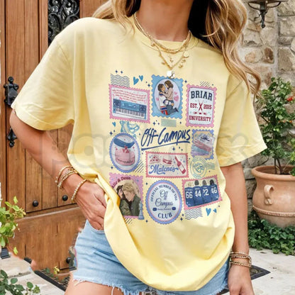 Comfort Colors® Briar University Hockey Stamps T-Shirt – Retro Bookish Romance Graphic Tee, Vintage Ice Hockey Player Merch, Cute Smut Reader Gift