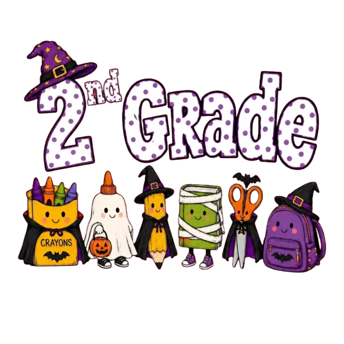 Comfort Colors® All Grade Halloween Teacher T-Shirt – Spooky Pencil Graphic Tee, Retro School Classroom Unisex Top & Gift