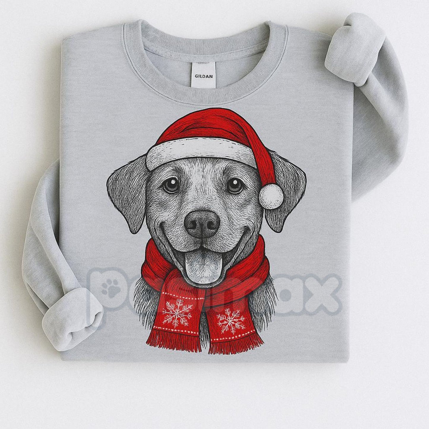 Ugly Christmas Style Santa Paws Dog Sport Grey Crewneck Sweater