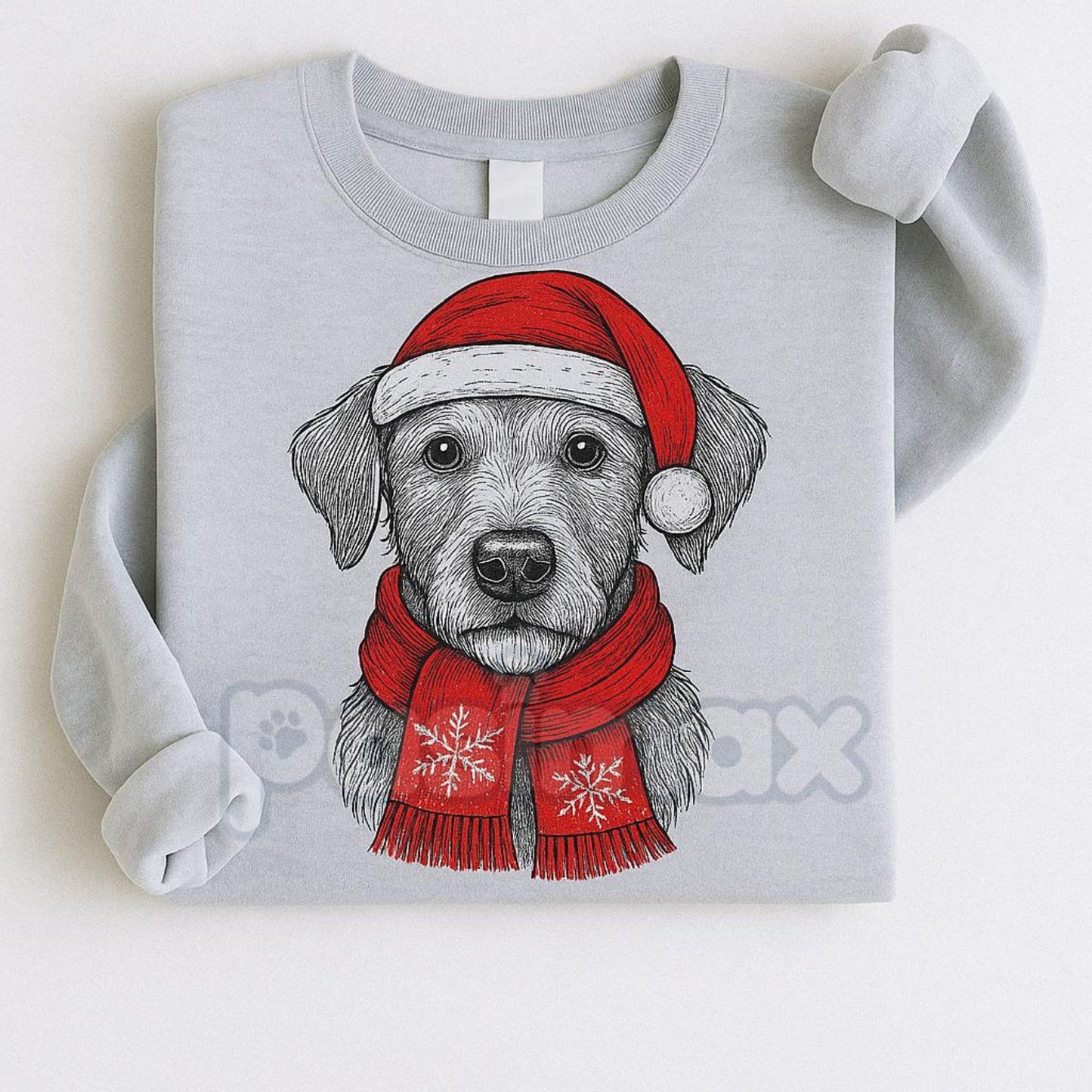 Ugly Christmas Style Santa Paws Dog Sport Grey Crewneck Sweater