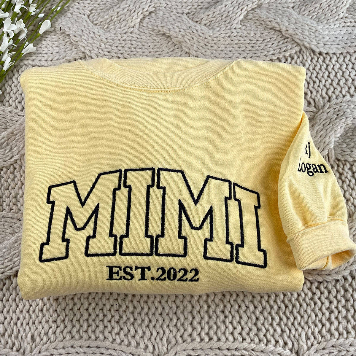 Custom Embroidered Sweatshirts - Personalized Mimi Hoodie for Grandma, Birthday Gift Ideas