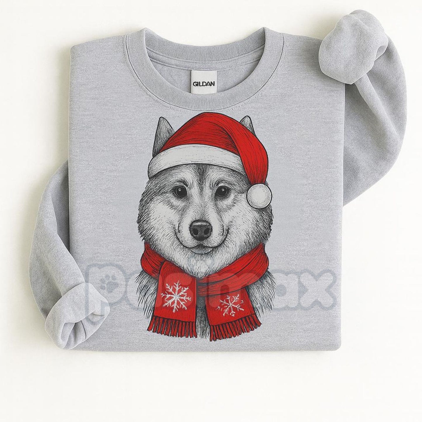 Ugly Christmas Style Santa Paws Dog Sport Grey Crewneck Sweater