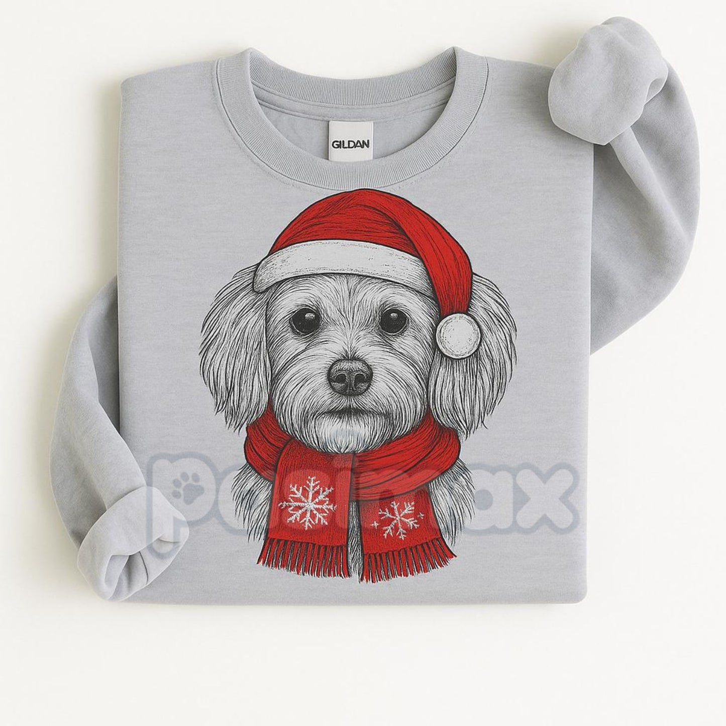 Ugly Christmas Style Santa Paws Dog Sport Grey Crewneck Sweater