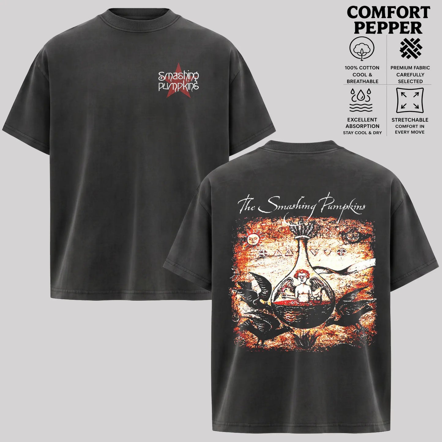 Comfort Colors® Smashing Pumpkins T-Shirt – Vintage Alternative Rock Band Graphic Tee, 90s Grunge Nostalgia Unisex Top