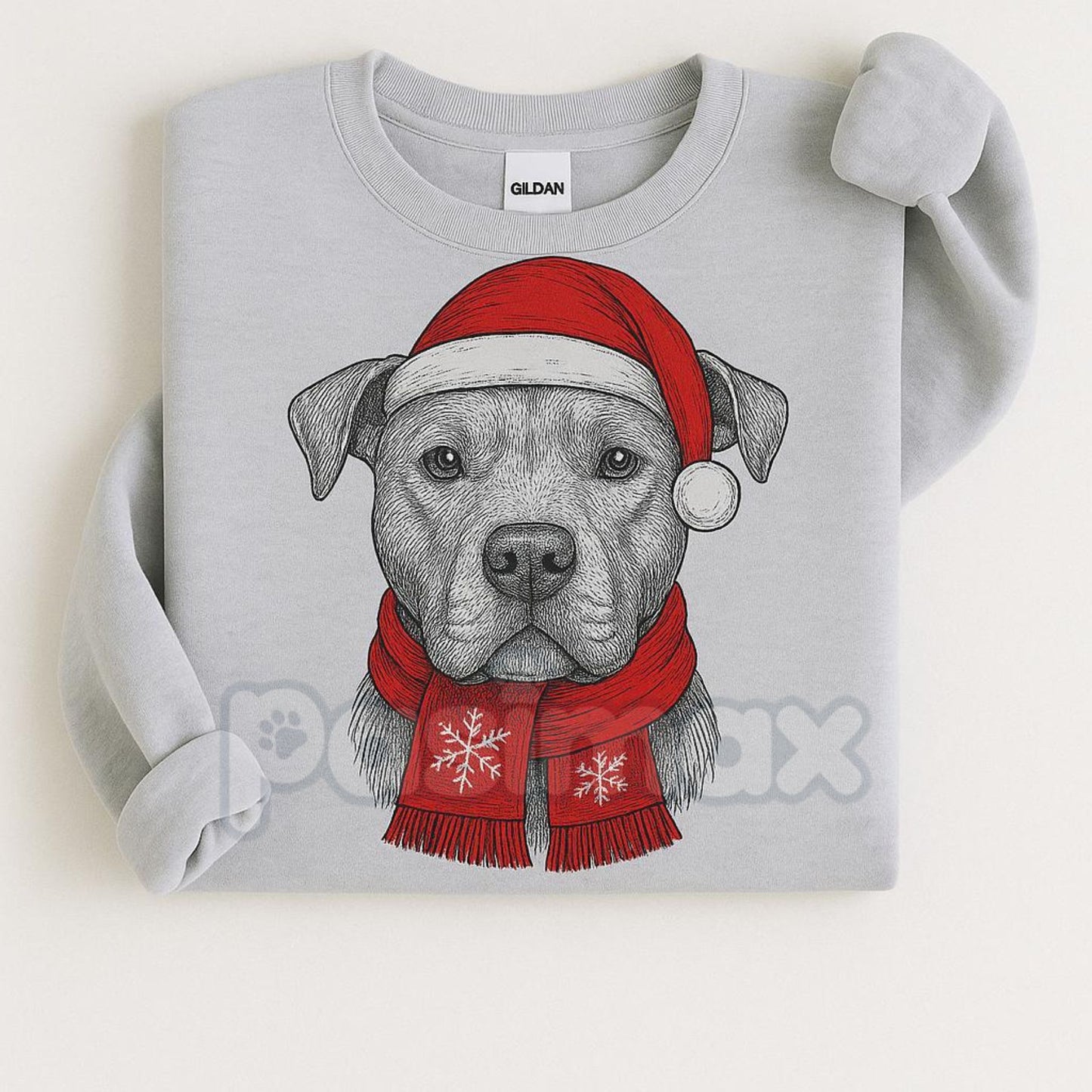 Ugly Christmas Style Santa Paws Dog Sport Grey Crewneck Sweater