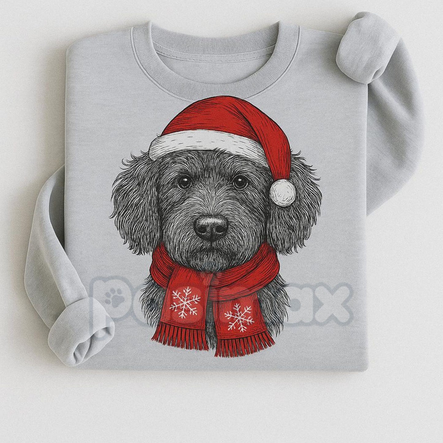 Ugly Christmas Style Santa Paws Dog Sport Grey Crewneck Sweater