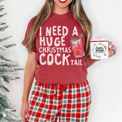 Comfort Colors® Funny Christmas Couples Matching T-Shirts – Rude & Inappropriate Holiday Graphic Tee, Adult Xmas Unisex Top & Gift