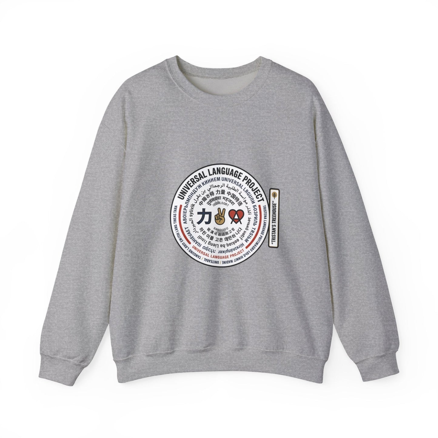 Universal Language Crewneck — "Love/Joy/Peace" Multi-Script Statement Sweatshirt