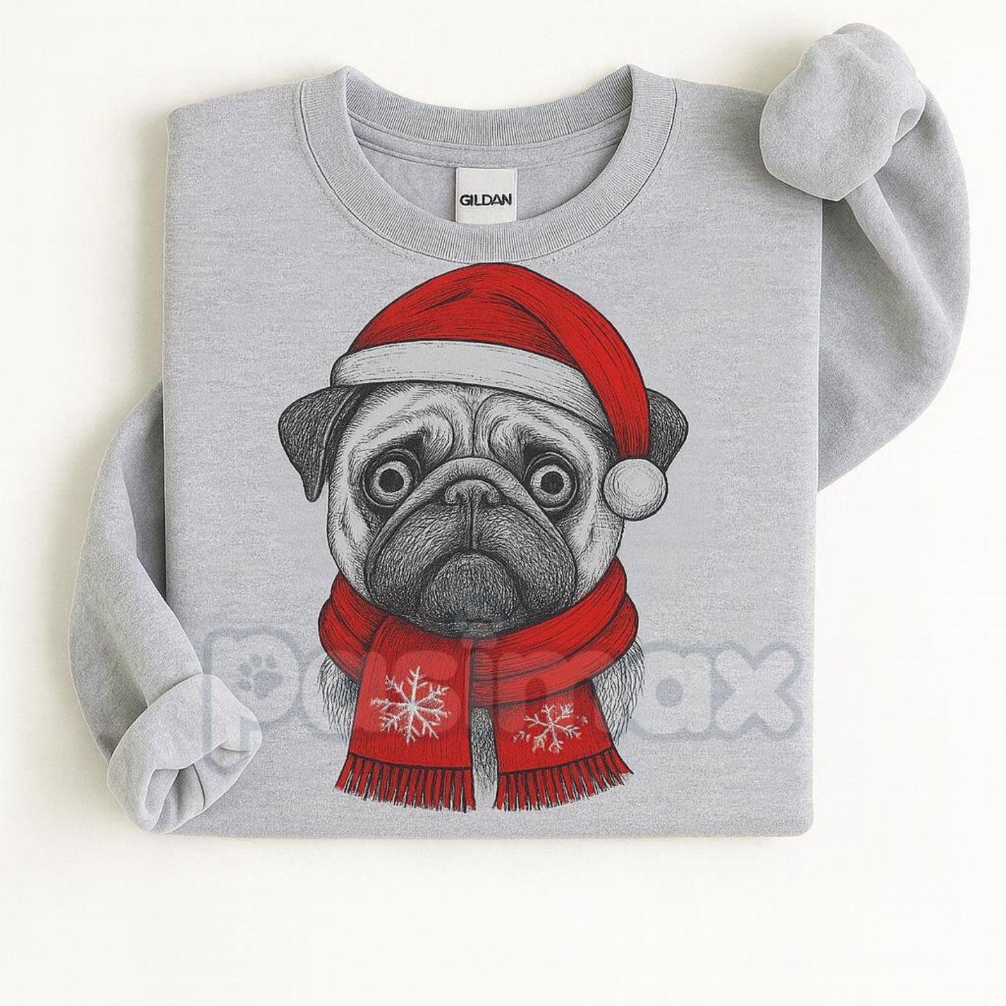 Ugly Christmas Style Santa Paws Dog Sport Grey Crewneck Sweater