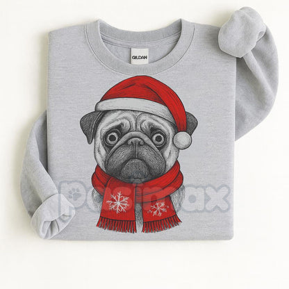 Ugly Christmas Style Santa Paws Dog Sport Grey Crewneck Sweater