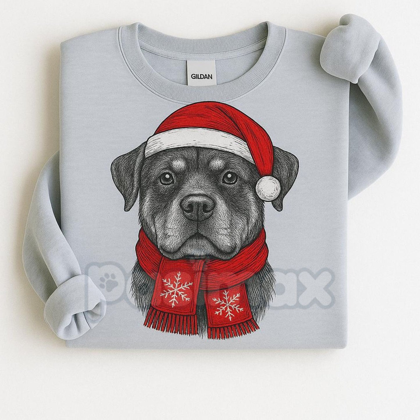 Ugly Christmas Style Santa Paws Dog Sport Grey Crewneck Sweater
