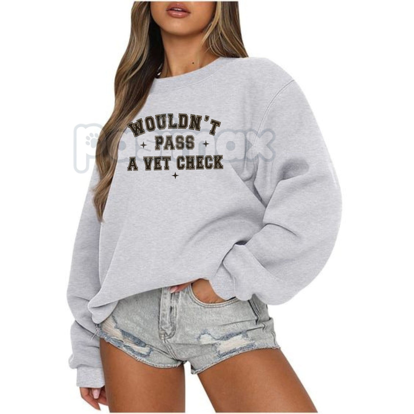 "Wouldn't Pass A Vet Check" Sweatshirt – Funny Sarcastic Vet Tech & Pet Lover Crewneck