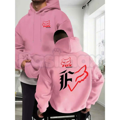 Motorcycle Fox Print Hoodie – Vintage Dirt Bike Racing Graphic Pullover, Off-Road Motocross Streetwear Sweatshirt, Unisex Heavy Blend