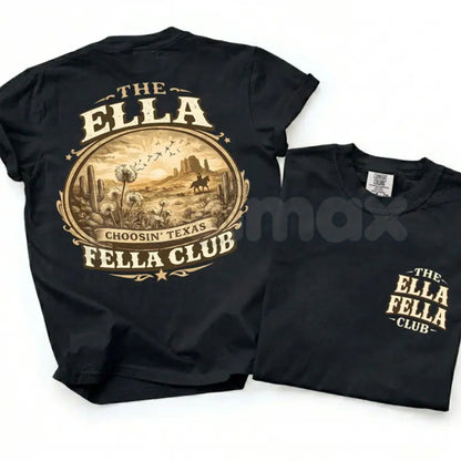 Comfort Colors® Ella Fella Club Texas Western T-Shirt – Cowboy Rodeo Desert Graphic Tee, Aesthetic Oversized Unisex Shirt, Trendy Southern Heritage Top
