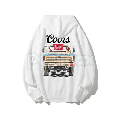 Coors Banquet Retro Truck Hoodie – Vintage Beer Brand Pullover, Classic Truck Graphic, Unisex Fan Apparel