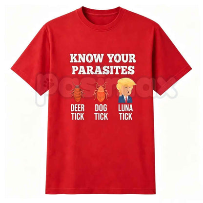 Know Your Parasites Cartoon T-Shirt – Funny Sarcastic Humorous Unisex Graphic Tee