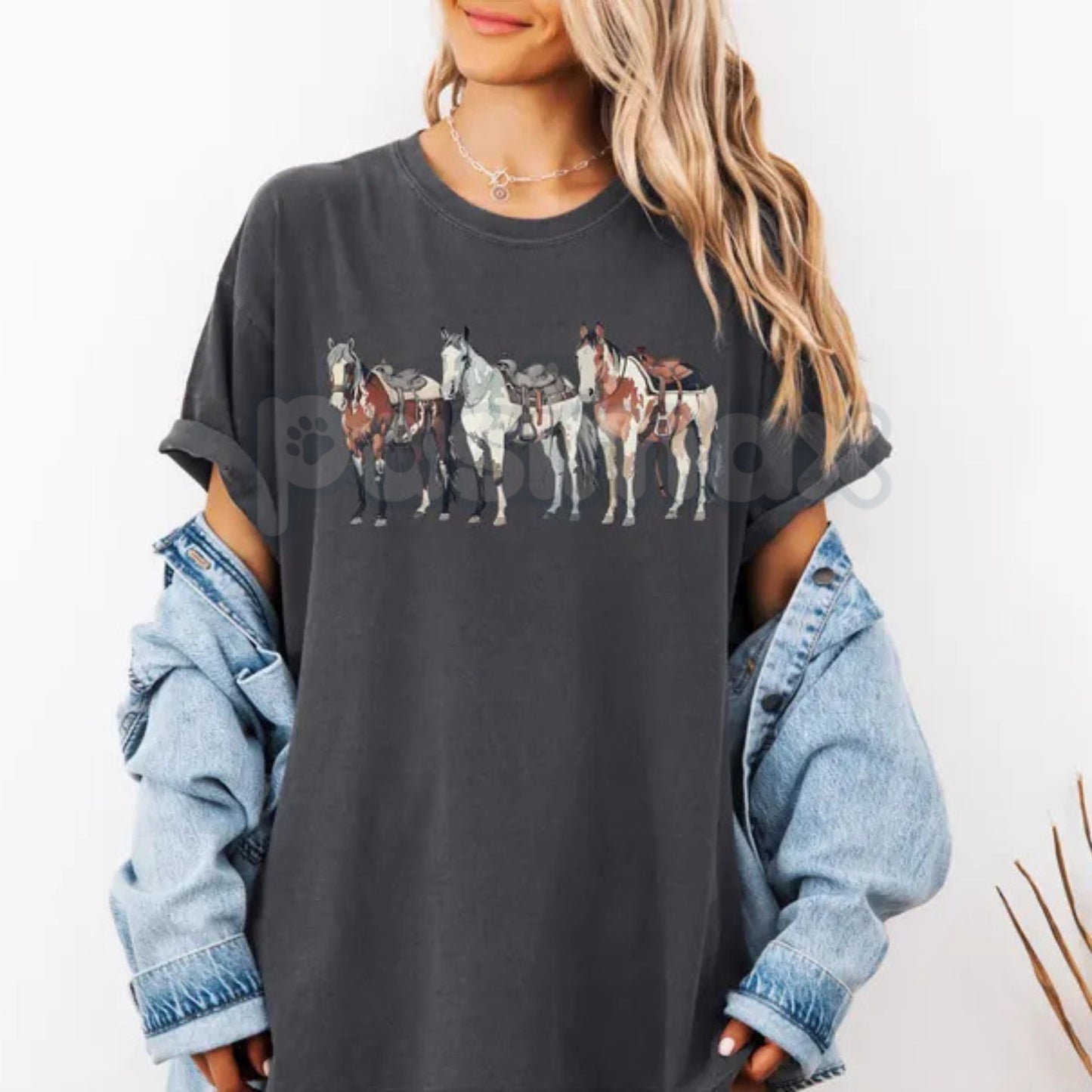 Comfort Colors® Wild & Free Western Horse T-Shirt – Rustic Equestrian Scene Tee, Vintage Desert Southwest Graphic, Boho Cowgirl Shirt