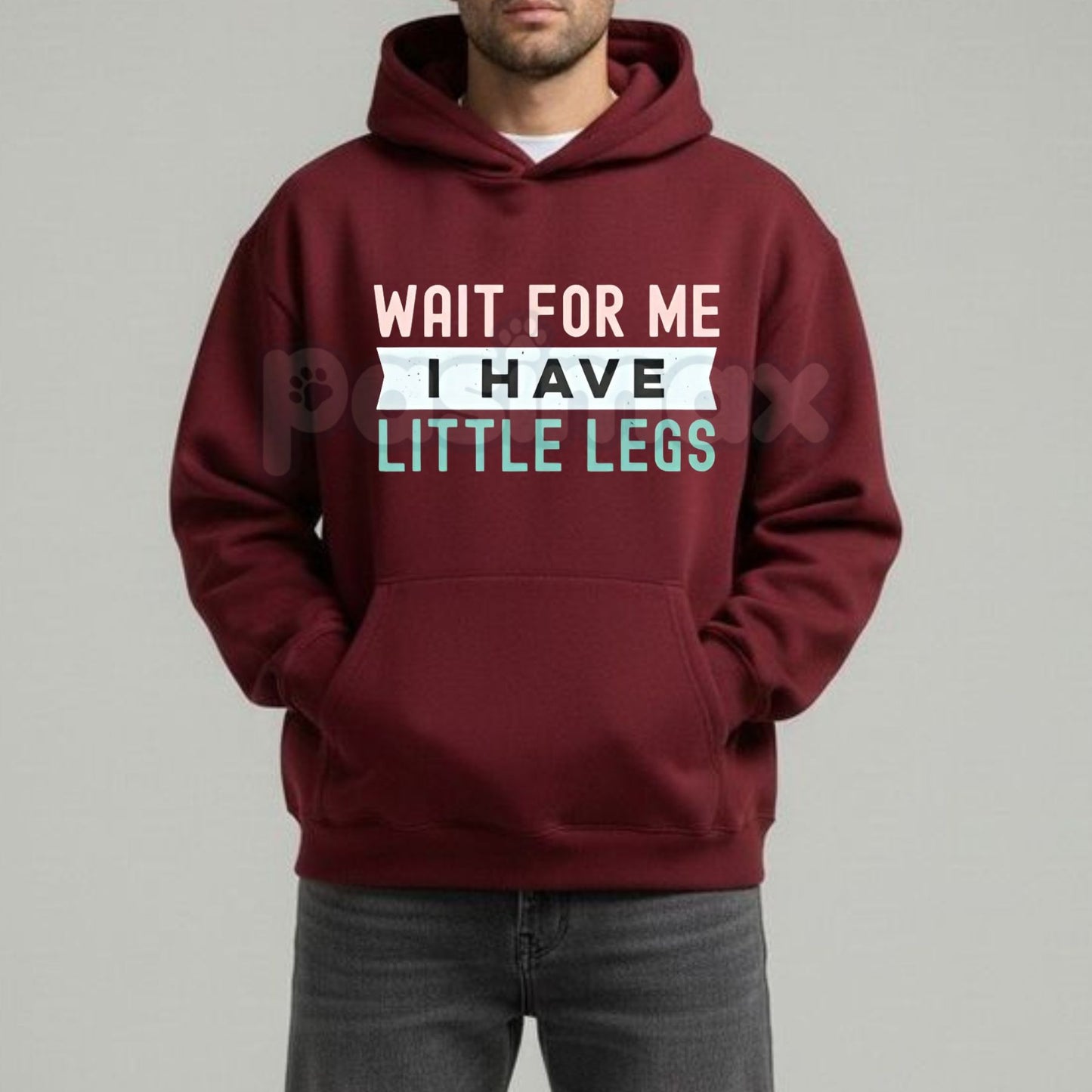 "Wait For Me I Have Little Legs" Funny Hoodie – Sarcastic Corgi & Short People Humor Pullover, Cute Graphic Gift, Unisex