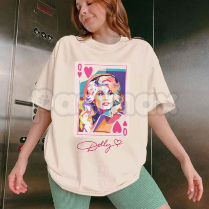 Dolly Parton Queen Of Hearts T-Shirt – Vintage Country Music Retro Unisex Cotton Tee