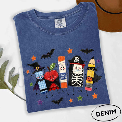 Comfort Colors® Halloween Teacher T-School Graphic Tee – Spooky Season Educator Unisex Top & Gift