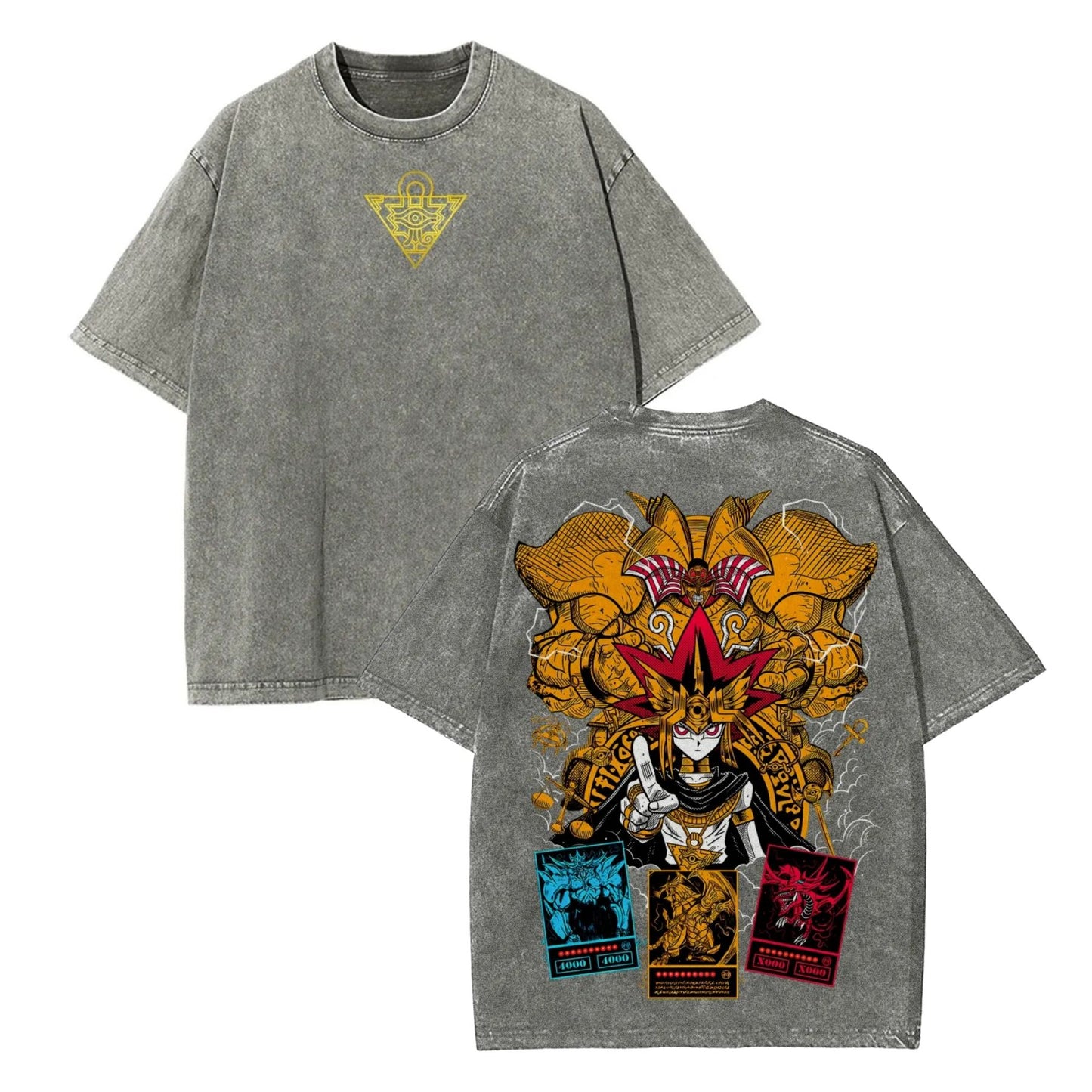 God Card & Exodia Yu-Gi-Oh! T-Shirt – 2-Sided Washed Cotton Graphic Tee