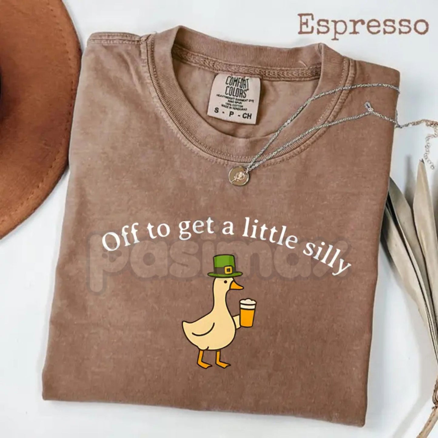 Comfort Colors® "Silly Goose University: St. Patty’s Edition" T-Shirt – Funny Irish Drinking Team Tee, Retro Collegiate Shamrock Shirt, Trendy Sarcastic Lucky Top