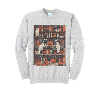 Ghost Bookcase Sweatshirt | Spooky Bookworm Reader Crewneck
