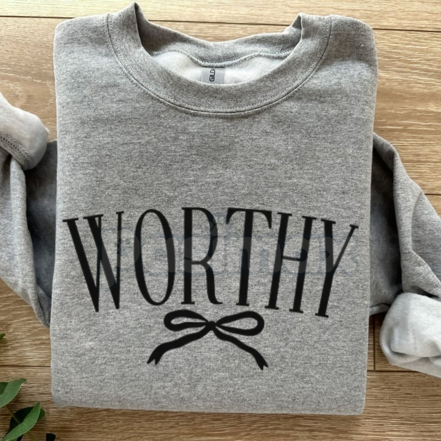 Worthy Sweatshirt | Minimalist Mental Health Affirmation Crewneck | Self Love Aesthetic Jumper | Positive Quote Gift for Her | Soft Girl Style Empowered Pullover