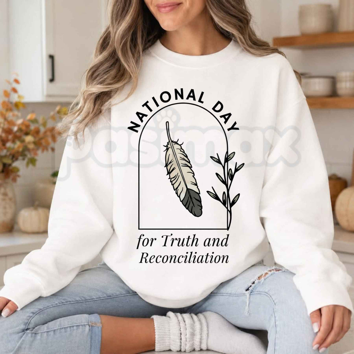 Orange Shirt Day Sweatshirt | Truth And Reconciliation Native Feather Crewneck