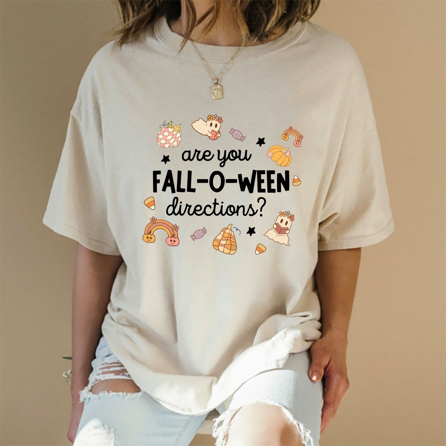 "Are You Fall-O-Ween Directions?" Shirt - Funny Halloween Pun Tee, Spooky Season Apparel