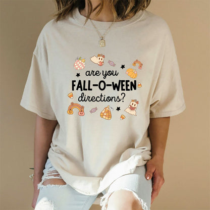 "Are You Fall-O-Ween Directions?" Shirt - Funny Halloween Pun Tee, Spooky Season Apparel