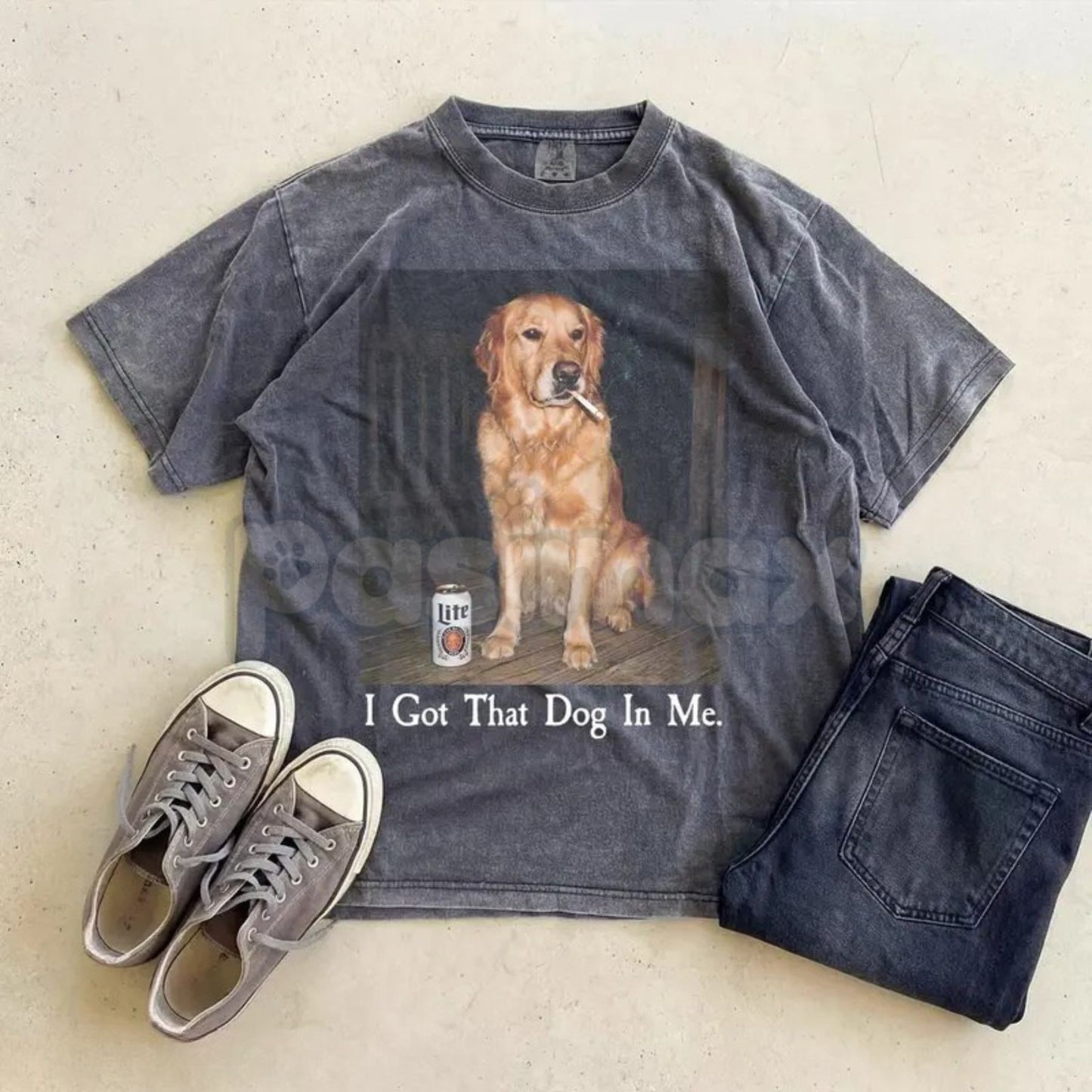 Comfort Colors® "I Got That Dog In Me" T-Shirt – Funny Golden Retriever Meme Tee, Sarcastic Golden Retriever Dad Shirt, Aesthetic Dog Lover Gift