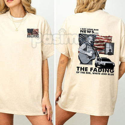 Distressed Americana T-Shirt - Fading Red, White & Blue Graphic Tee, Retro Patriotic Apparel, Unisex Vintage Style