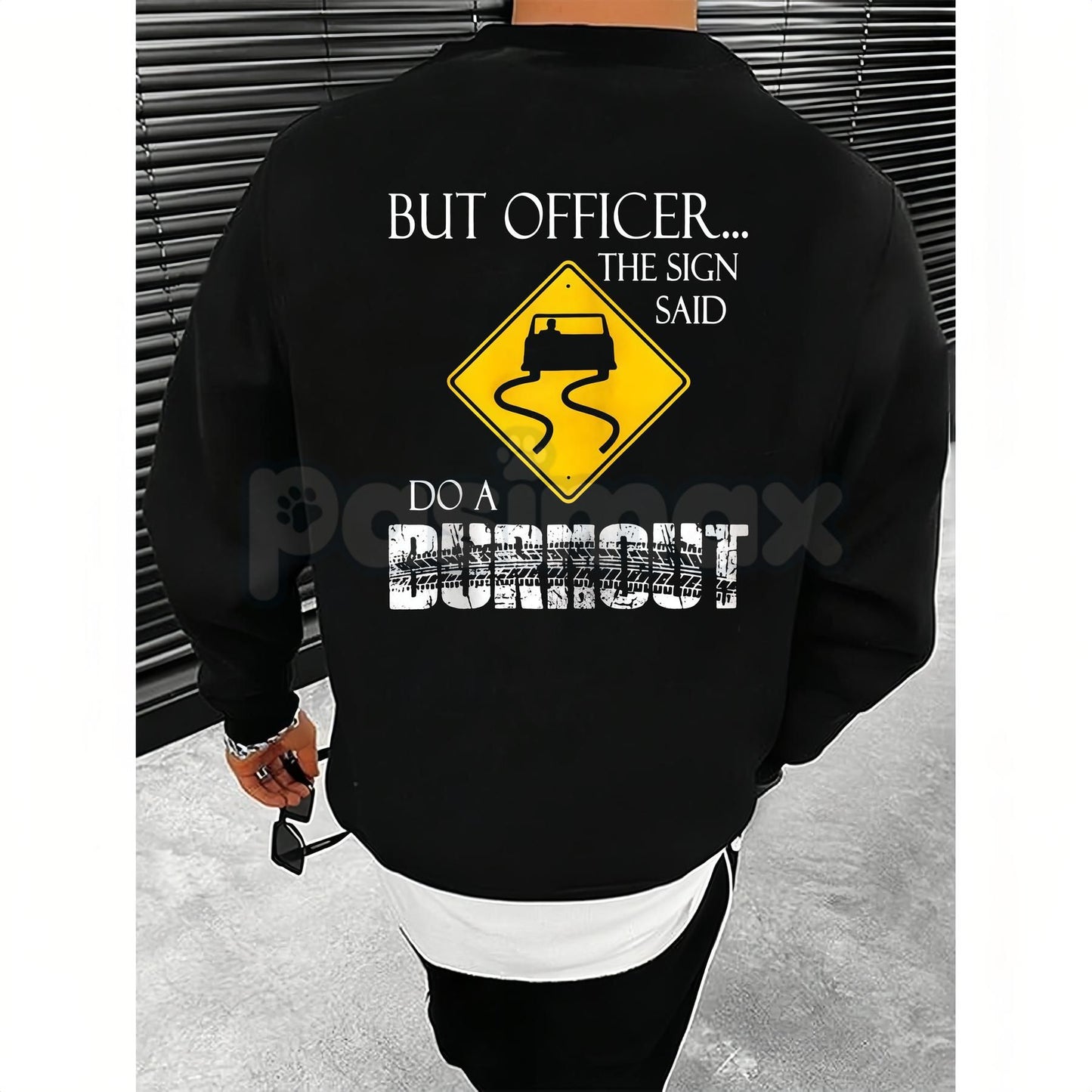 "But Officer the Sign Said Do a Burnout" Funny Hoodie – Car Guy Graphic Tee, Sweatshirt & T-Shirt