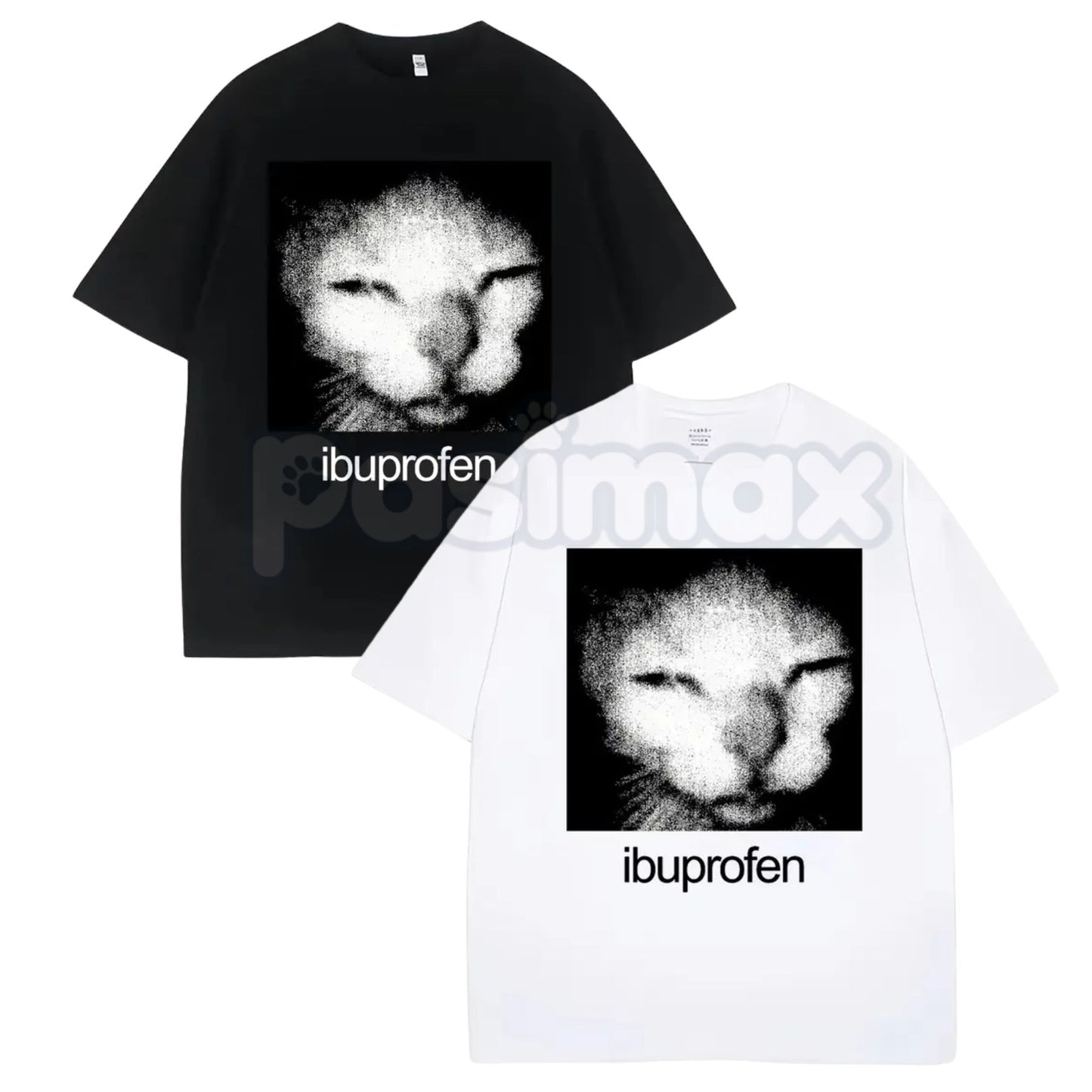 Ibuprofen Cat Meme Vintage T-Shirt – Funny Y2K Absurdist Graphic Tee, Remastered Heavy Cotton Oversized Streetwear Top, Soft Lived-In 2026 Retro Humor Shirt, Made in USA