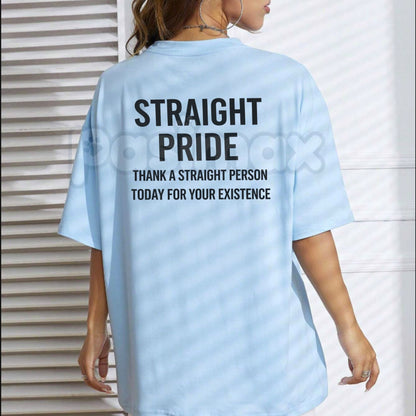 "Straight Pride" Statement T-Shirt – Bold Typographic Graphic Tee, Premium 100% Cotton Traditional Identity Top, Soft Lived-In Heavyweight Unisex Pride Shirt, Made in USA
