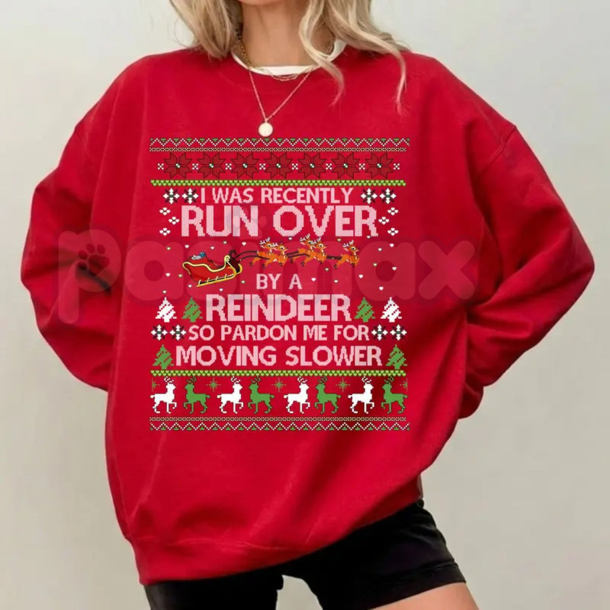 Most Likely To Get Run Over By A Reindeer Sweatshirt | Funny Family Holiday Crewneck