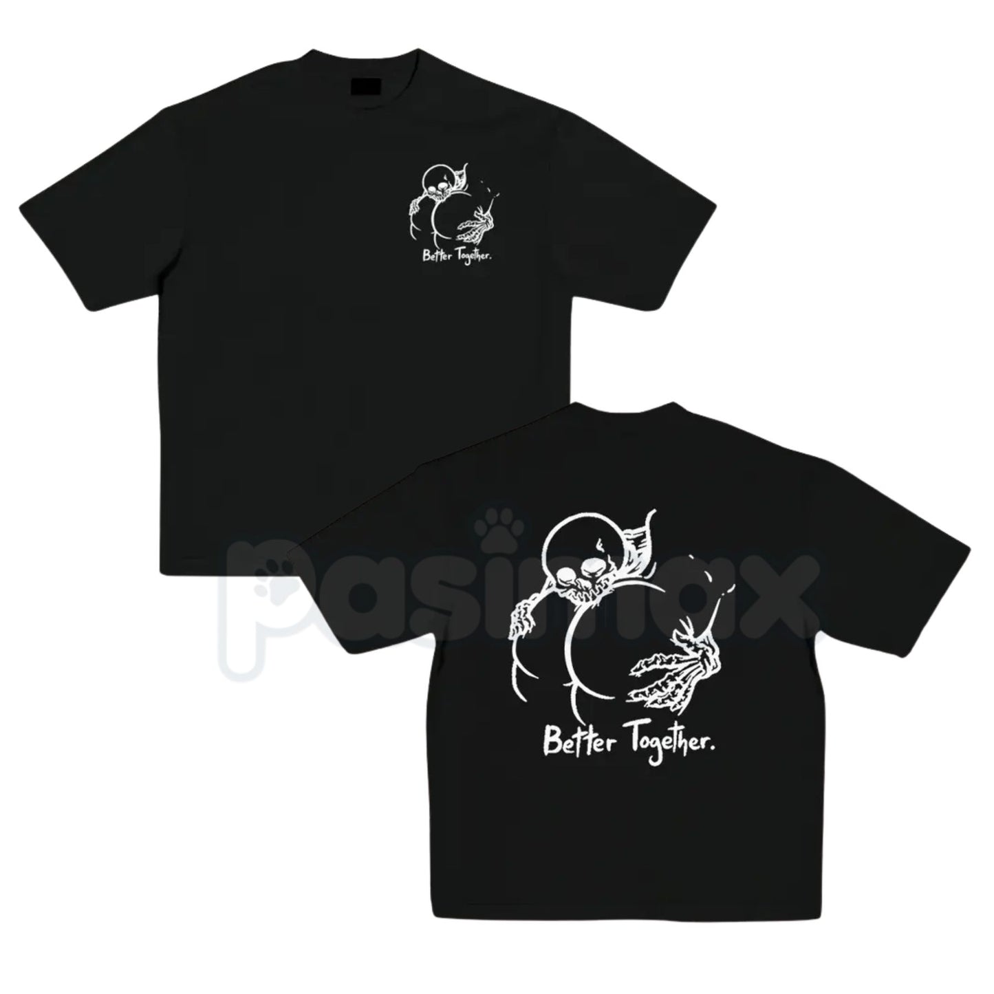 "Better Together" Minimalist T-Shirt - Cute Couples Matching Graphic Tee, Premium 100% Cotton Aesthetic Script Top, Meaningful Wedding or Anniversary Gift, Soft Lived-In Heavyweight Casual Wear, Made in USA Unity Statement Shirt