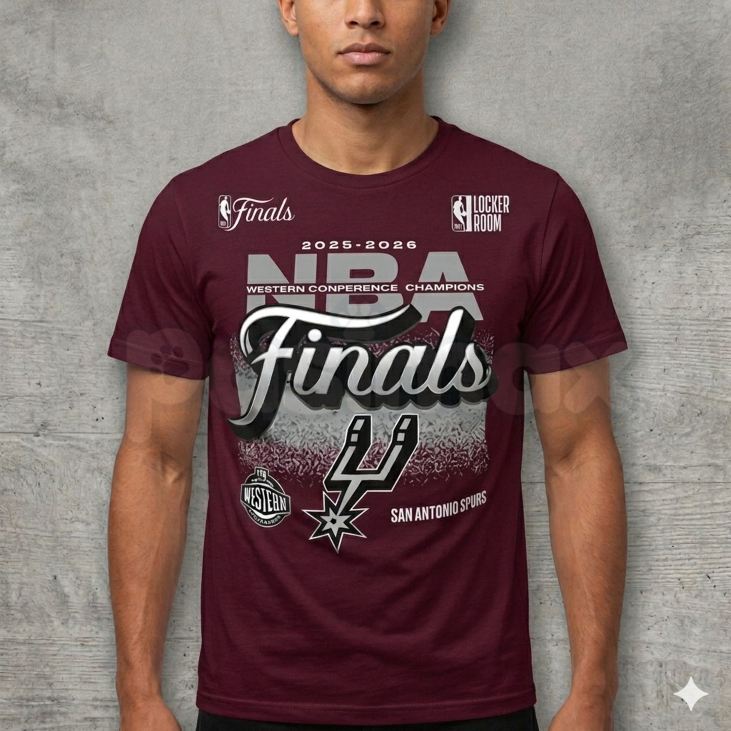 San Antonio Spurs Fanatics 2026 NBA Western Conference Champions Locker Room T-Shirt