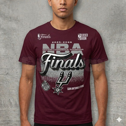 San Antonio Spurs Fanatics 2026 NBA Western Conference Champions Locker Room T-Shirt
