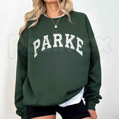 PARKE Sweatshirt | Preppy Varsity Minimalist Graphic Crewneck
