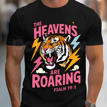 Celestial Thunder Roaring Heavens Graphic Tee – Vintage Streetwear Heavy Cotton Shirt, Epic Nature Inspired Unisex T-Shirt
