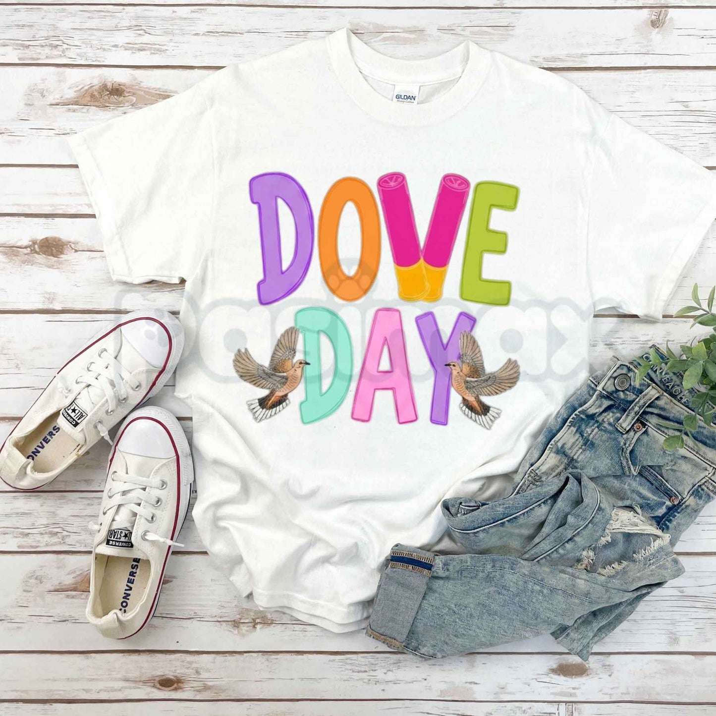 Dove Day T-Shirt – Peaceful Dove Bird Vintage Unisex Cotton Graphic Tee