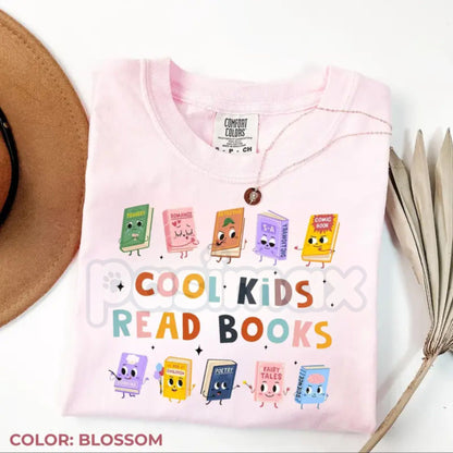 Comfort Colors® Cool Kids Read Books T-Shirt – Retro Teacher Graphic Tee, Librarian Shirt, Kindergarten Reading Teacher Top, School Literacy Gift