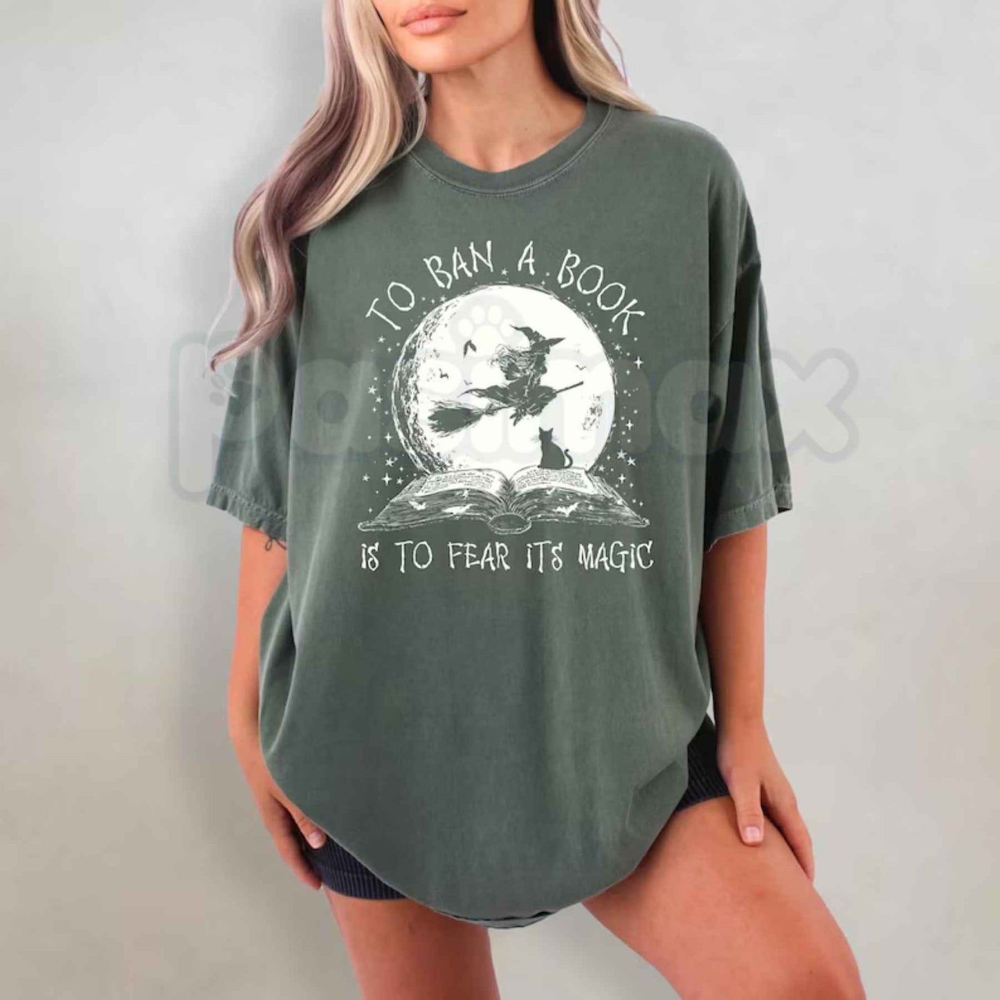 Comfort Colors® Halloween Witch Book T-Shirt – Retro Reading Witch Library Graphic Tee, Cozy Book Lover Unisex Top