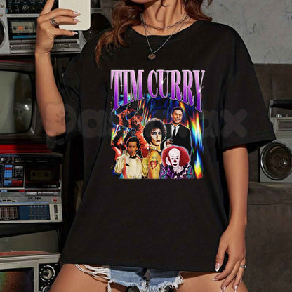 Retro Tim Curry T-Shirt – Vintage 90s Bootleg Homage Unisex Cotton Fan Tee