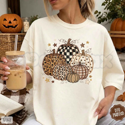 Comfort Colors® Fall Pumpkins T-Shirt – Trendy Vintage Autumn Harvest Graphic Tee, Cozy Women's Unisex Top