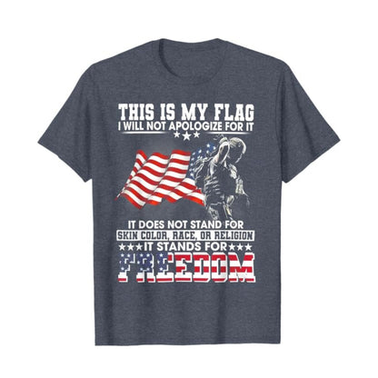 Vintage American Flag & Soldier T-Shirt - Patriotic Military Print Tee, Unisex US Veteran Apparel